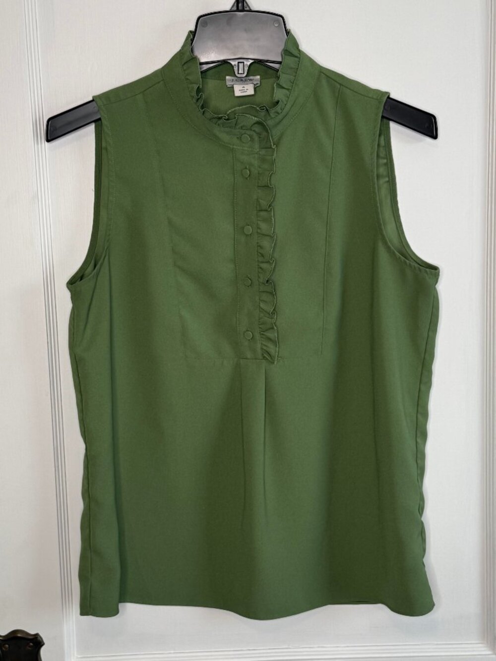 J. Crew Factory | Green Ruffle Sleeveless Blouse Tank Top Business Casual